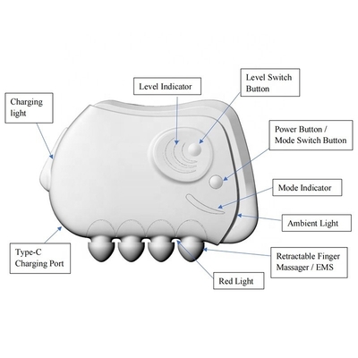 3 em 1 EMS Tens Massajador Facial de Luz Vermelha com Vibração Ligeira e Massagem Gua Sha Scraping