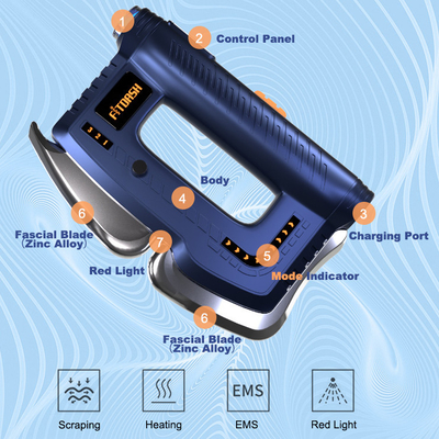 ABS liga de zinco Fitdash NMES Smart Multifuncional Facia faca para massagem muscular profunda