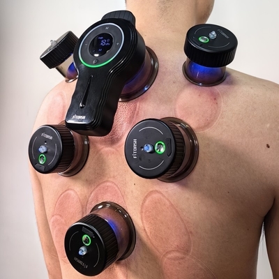 240g Massagista recarregável de ventosas Luz vermelha e vibração de frequência para terapia corporal
